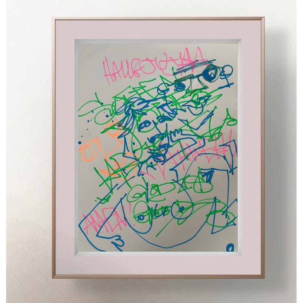 OMAN Original Art Graffiti Drawing Abstract Portrait Spiritual Street Art 8.5x11